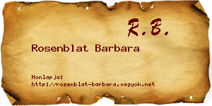Rosenblat Barbara névjegykártya